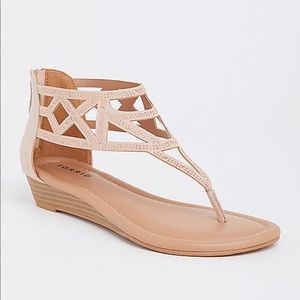 Torrid Blush Wedge Sandal (Wide Width)